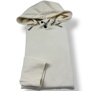 Legends Cream Hooded Sweatshirt Zippered Pockets Cotton Polyester Spandex Medium